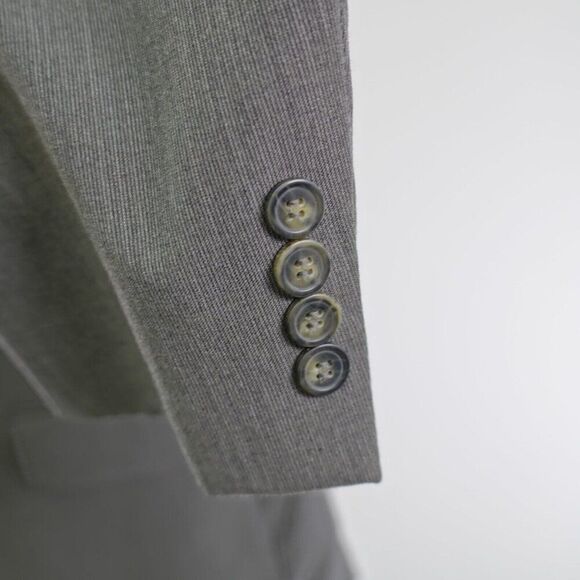 Joseph & Feiss Wool 2 Piece Suit 40S Gray Striped 44/29 Flat Front High Rise 2 B - Picture 8 of 16